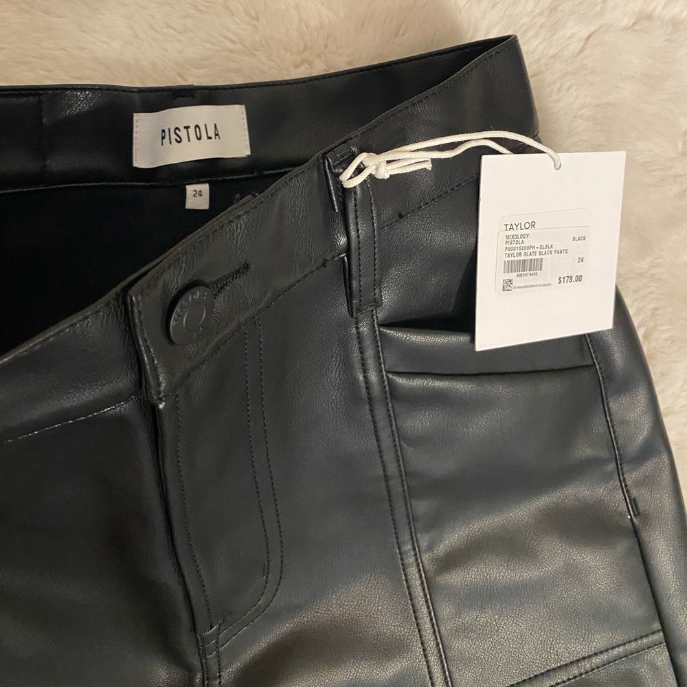 PISTOLA Taylor High Rise Faux Leather Straight Leg - Picture 6 of 13